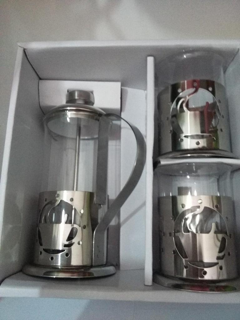 Heat-Resistant Glass Handle French Press Coffee Pot with Measuring Cup