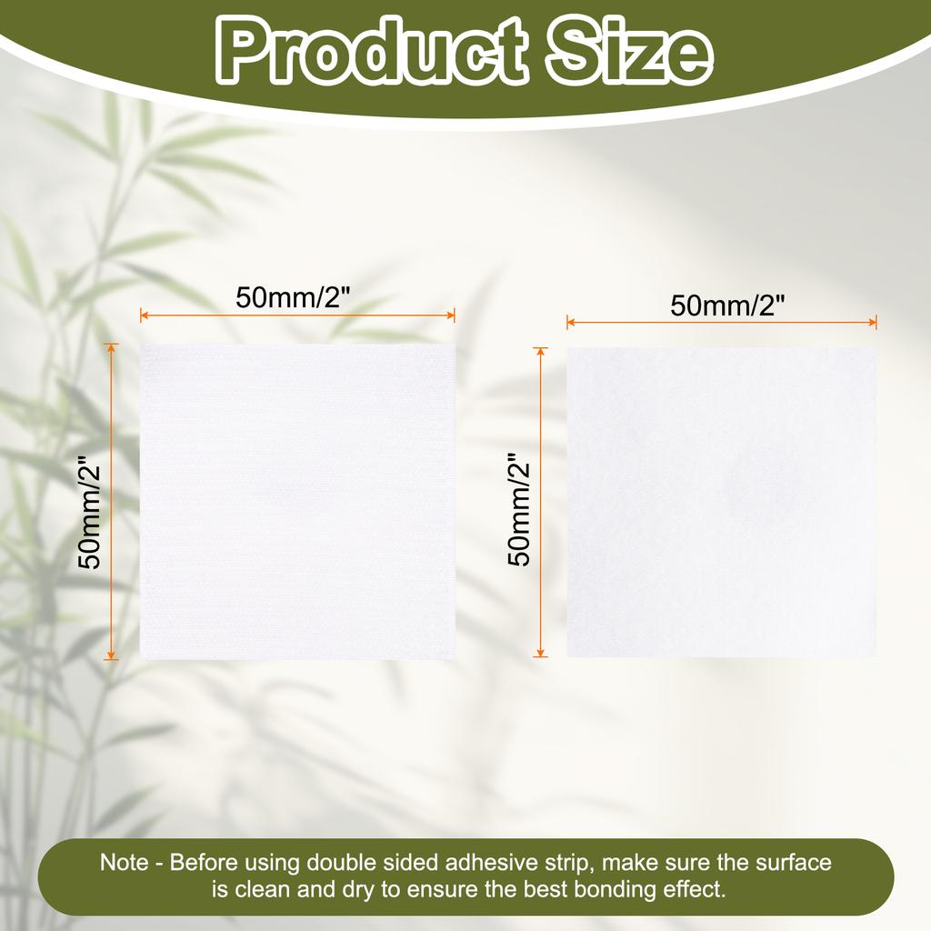 White Strong Self-Adhesive Hook and Loop Fastener Tape Rectangle Nylon Sticker Adhesive Tape For Car DIY Craft Home Office