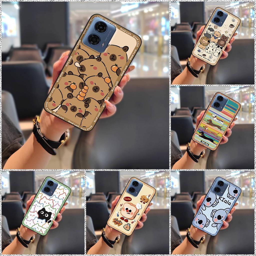 Задняя крышка Мягкий чехол Чехол для телефона Для MOTO G24 Power Модный дизайн Мультяшный Грязеотталкивающий Ударопрочный Водонепроницаемый Силикон