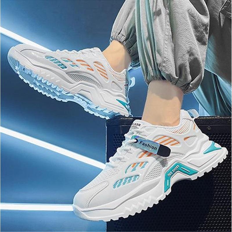 Мужская обувь дышащая универсальная сетчатая спортивная и досуговая беговая обувь черного цвета