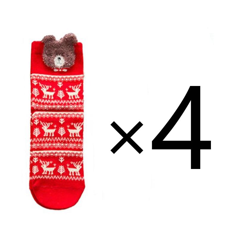 4 пары женских зимних рождественских носков, праздничные носки с рисунками животных, рождественские подарки для девочек и женщин