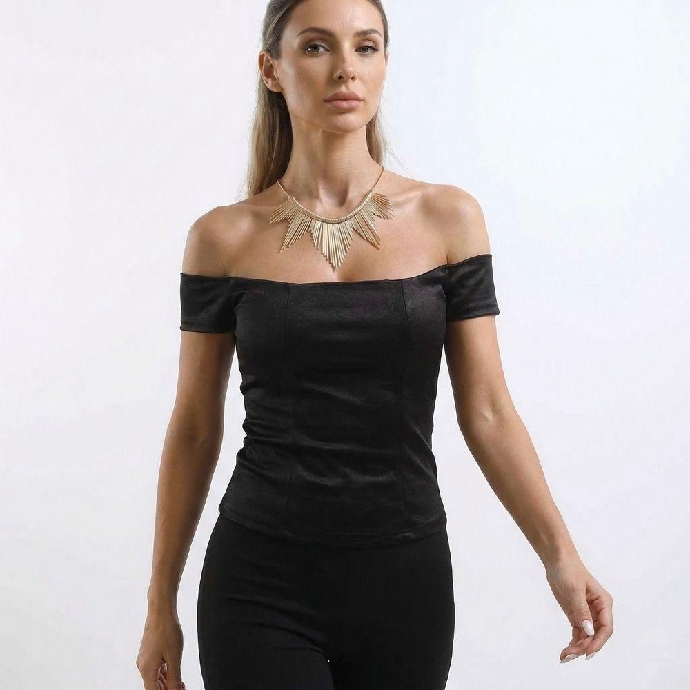 Silver Metal Line Necklace Charm Gold Collarbone Chain Simple Geometric Necklace Gift