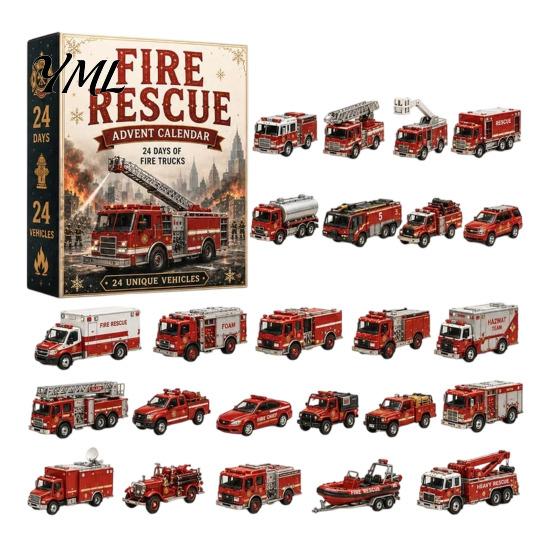 Decorative Christmas Keepsake 2026 Transportation Advent Calendar, 24-Day Acrylic Ornament Set with Vehicle Party Favor Figures, Tree Hanging