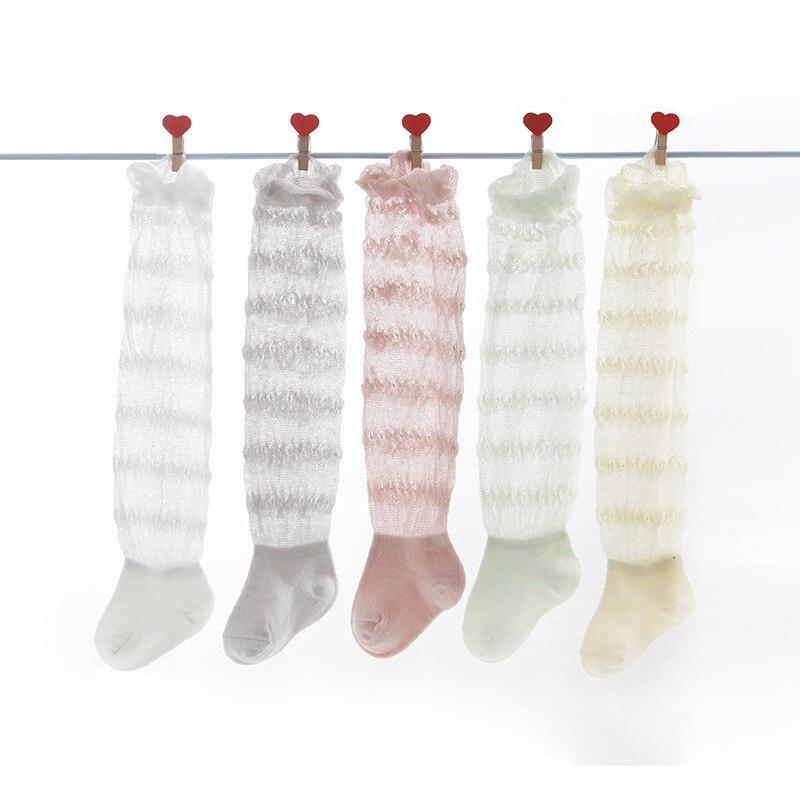 Baby Girl Socks Toddler Baby Striped Cotton Summer Mesh Baby Knee Socks Newborn Infant Long Baby Boys Socks 0-3T