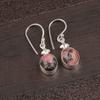 Black Rhodonite Gemstone 925 Sterling Silver Designer Jewelry Earrings For Gift EE-6-32