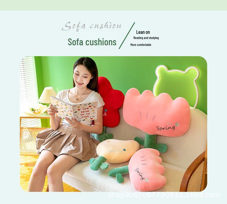 Милая Маленькая Красная Цветок Подушка-Подушка для Сна Кукла Плюшевый Тюльпан Игрушка-Поддержка Спины