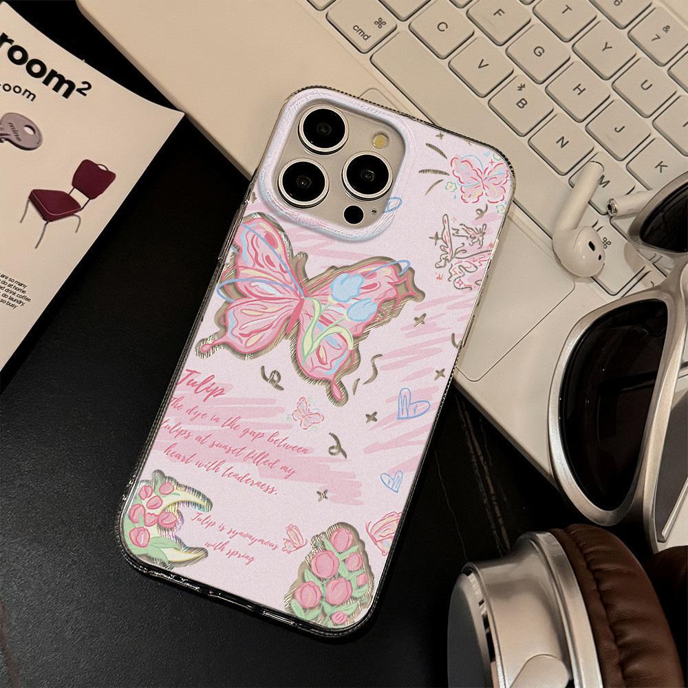 Feather Luster Phone Case for Samsung A53 A14 A33 A12 A32 S24 S23 Plus S20 S21 FE for iPhone 17 15 16 13 Pro 17 16 Pro Max Butterfly Bow Phone Case