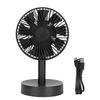 Desk Fan USB Charging 3 Speeds Strong Airflow 90 Degree Head Shaking 4 Timeing Modes Desktop Small F