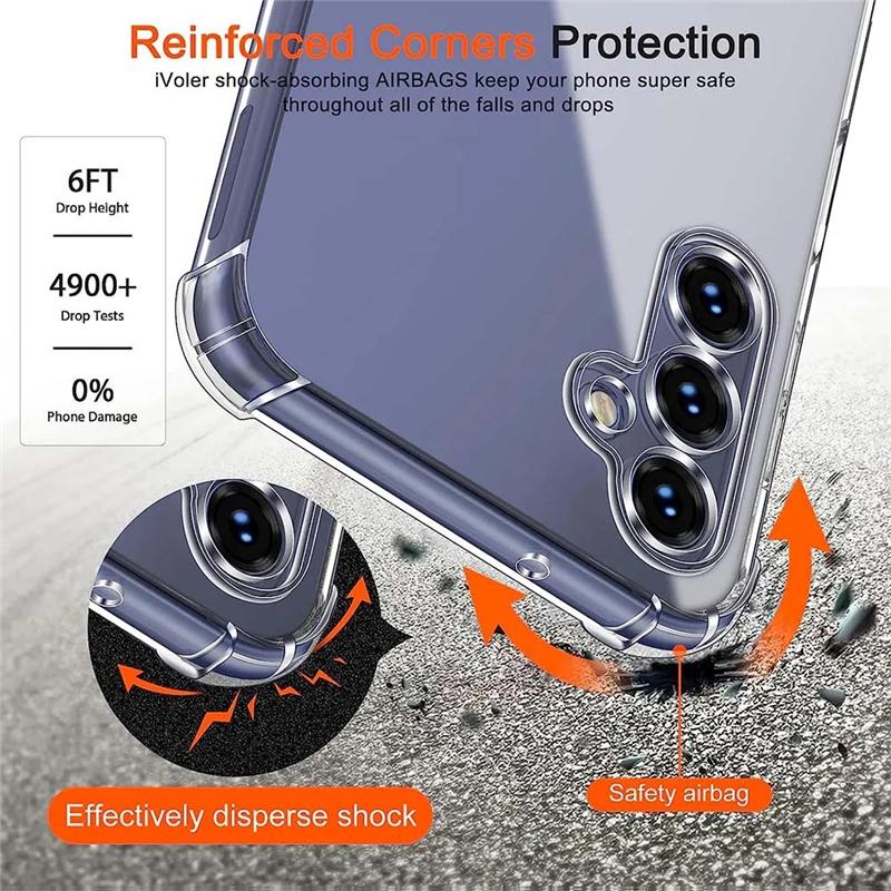 Clear Shockproof Airbag Silicone Case For Samsung Galaxy A05S A04S A04E A14 A24 A34 A54 A23 A33 A53 A73 S21 S22 S23 Ultra Plus FE Soft TPU Back Cover