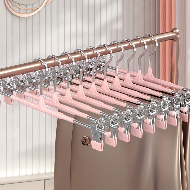 10pack Trouser Hanger Clip Retractable Wardrobe Household Traceless JK Hanger Clothes Hanger Collection Stainless Steel Skirt Clip Drying Clip