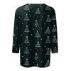 Рубашки с рукавом 3/4 для женщин Милые рождественские принты Графические футболки Блузки Повседневные Большие размеры Базовые топы Пуловеры