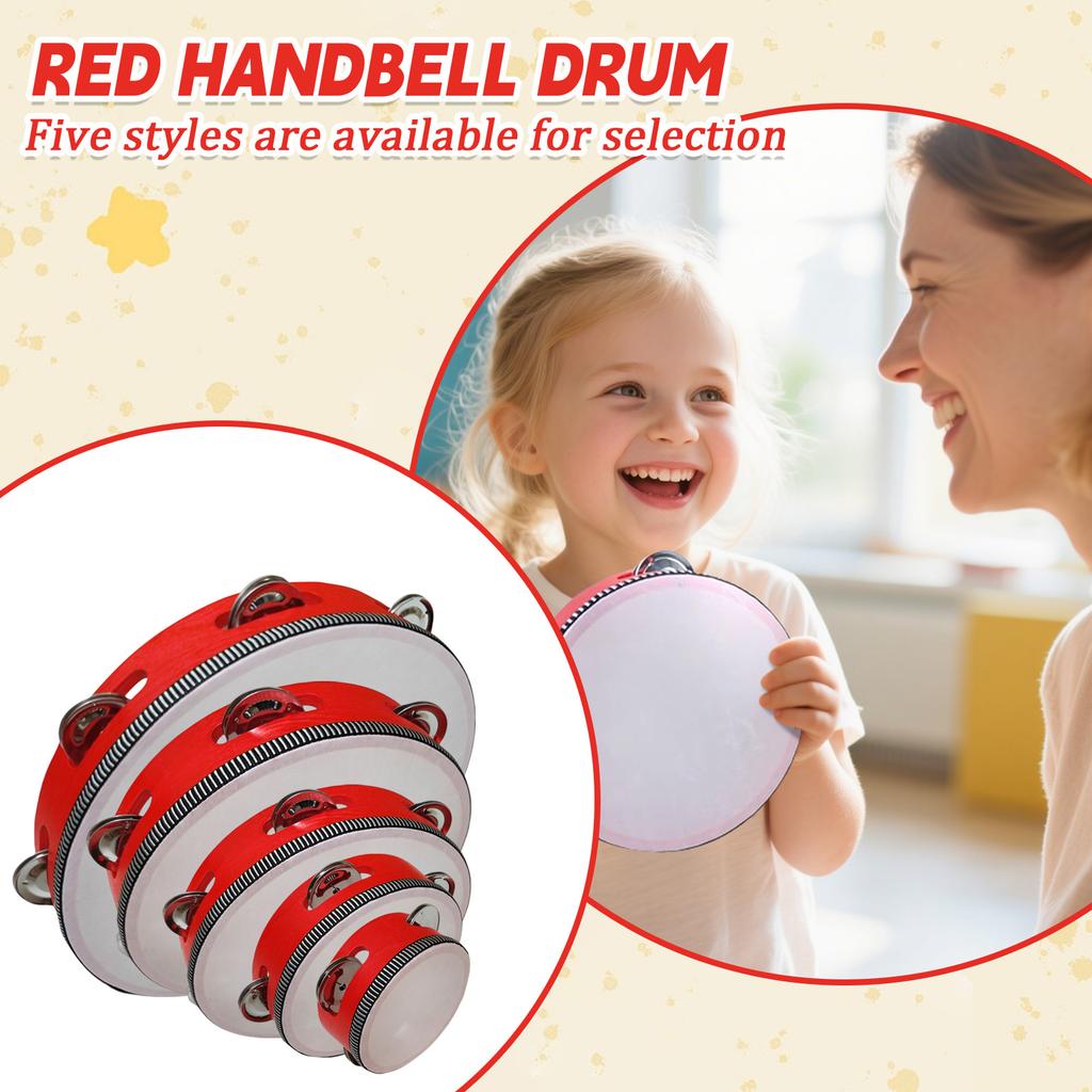 Tambourine, Orff Percussion, Children's Tambourine, Cultivating Children's Sense Of Music, Adding Fun To Children's Musical Instruments (red)