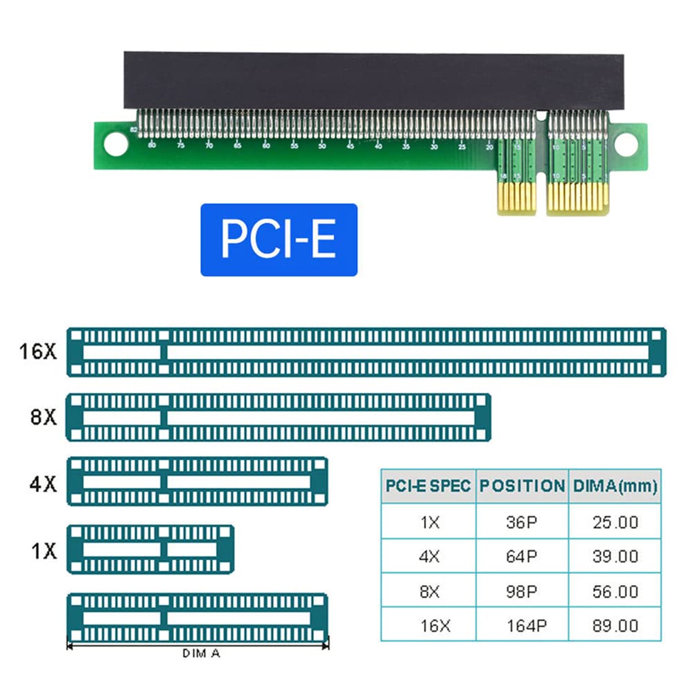 Cablecc PCI-E Express 1x на 16x Мужской-Женский Конвертер-Расширитель для Видеокарт, Адаптер-Подъемник для Расширения