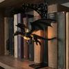 Fantasy Theme Gift Magical Flying Dragon Bookshelf Lamp, Warm Hanging Night Light, Resin Figurine Reading Nook Decor, Unique for Lovers Book
