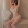  Erotic Underwear, sexy halter lace Seductive one-piece dress, Women's Hot Openwork pajama uniform 8433