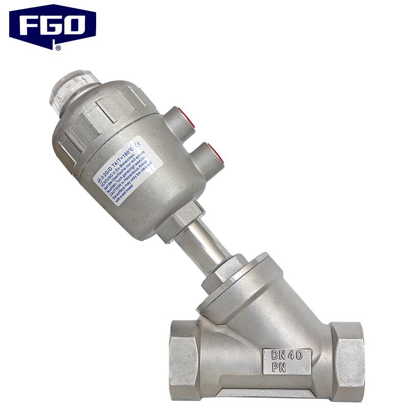 FGO 304 Stainless Steel Pneumatic Angle Seat Valve