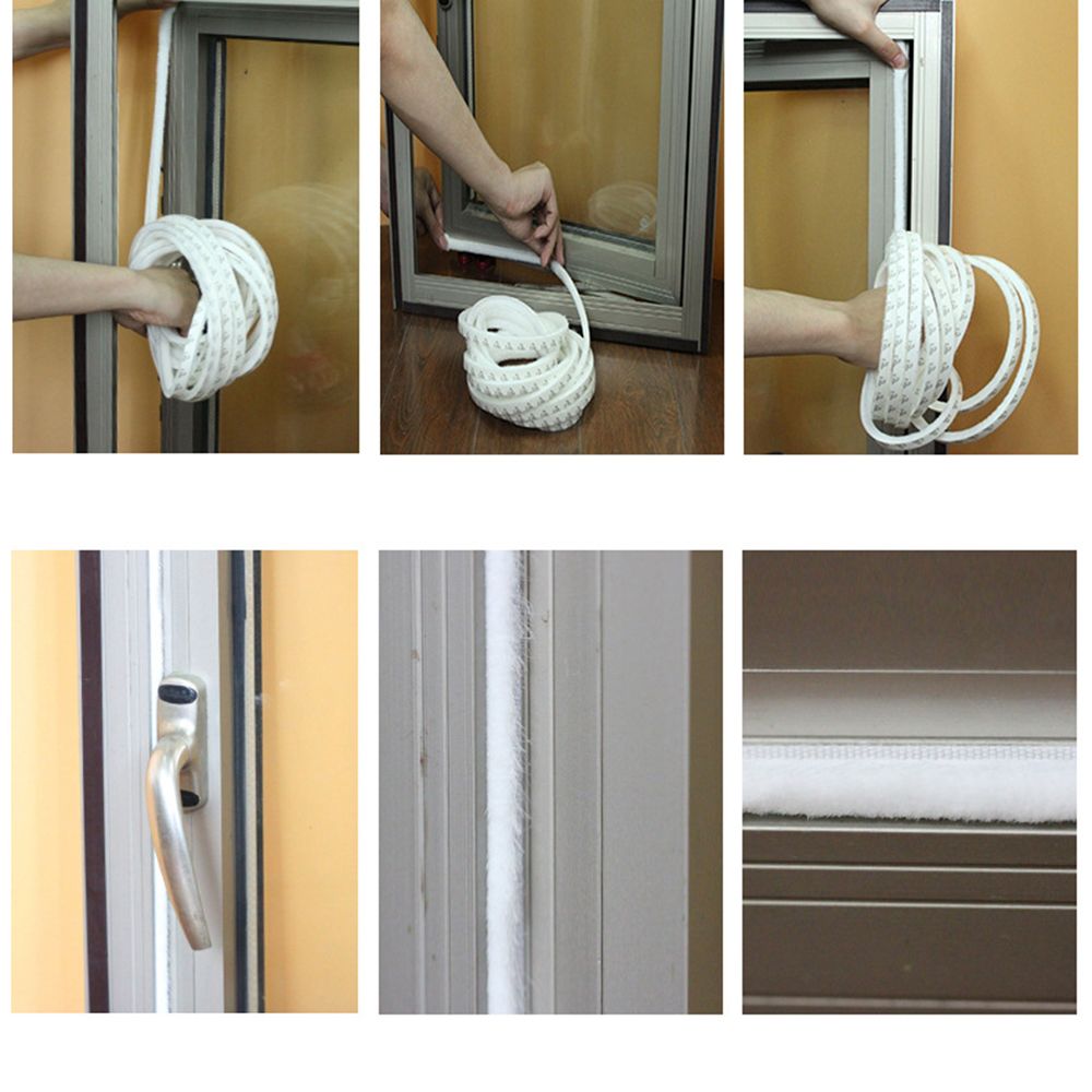 Tape Gadgets Door Strip Self Adhesive Pile Weatherstrip Sealing Strip Door and window seal