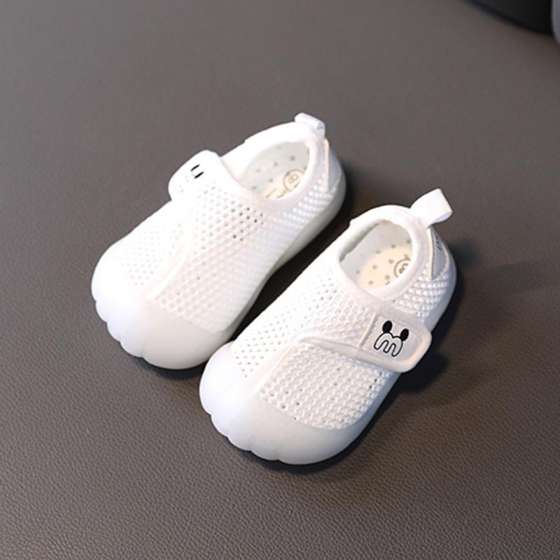 Летняя сетчатая обувь для детей в возрасте 1-2 лет с сетчатыми отверстиями и полым песчаным пляжем, летающая плетеная детская обучающая обувь