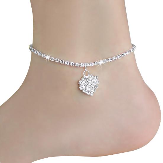 Anklet Five-pointed Star Pendant Adjustable Jewelry Rhinestone Inlaid Foot Chain for Women