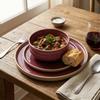 DINNER SET SET OF PLATES FOR 1 PERSON 3-PIECE STACK VIOLET Ø15-26 cm