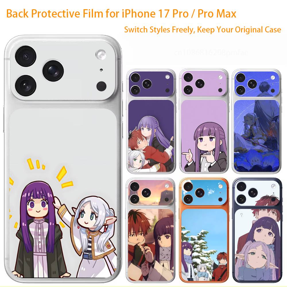 Горячие Аниме Комиксы F-Frieren Премиальная Наклейка-Обёртка для iPhone 17 Pro/Max, Защитная Наклейка на Заднюю Панель и Рамку Камеры (Не чехол)