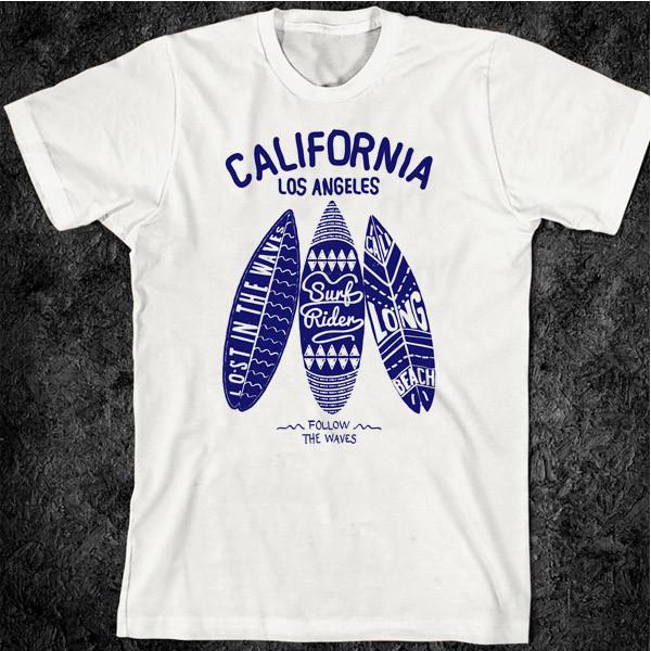 Серфинг Волны для серфинга Серфборд Калифорния Гавайи Гонолулу Вайкики Мауи III Унисекс Футболка