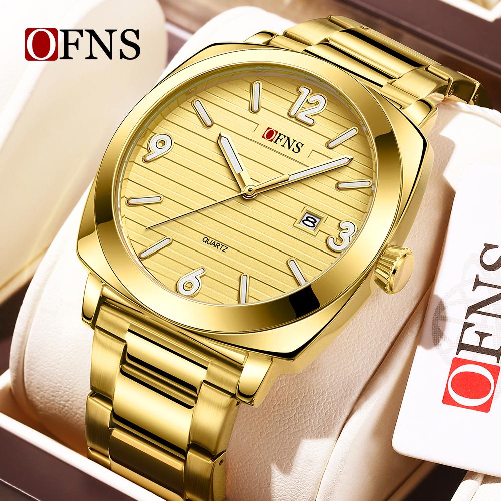 Fashion Ofns New 1618 Fashionable Thin Men's Quartz Watch Waterproof Night Light Single Calendar Simple Ccasual Men's Business