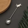 1pc, Dessert Spoon, Stainless Steel Coffee Spoon, Cute Milk Spoon, Kawaii Cat Stirring Spoon, Reusable Ice Cream Spoon, Washable Dessert Spoon