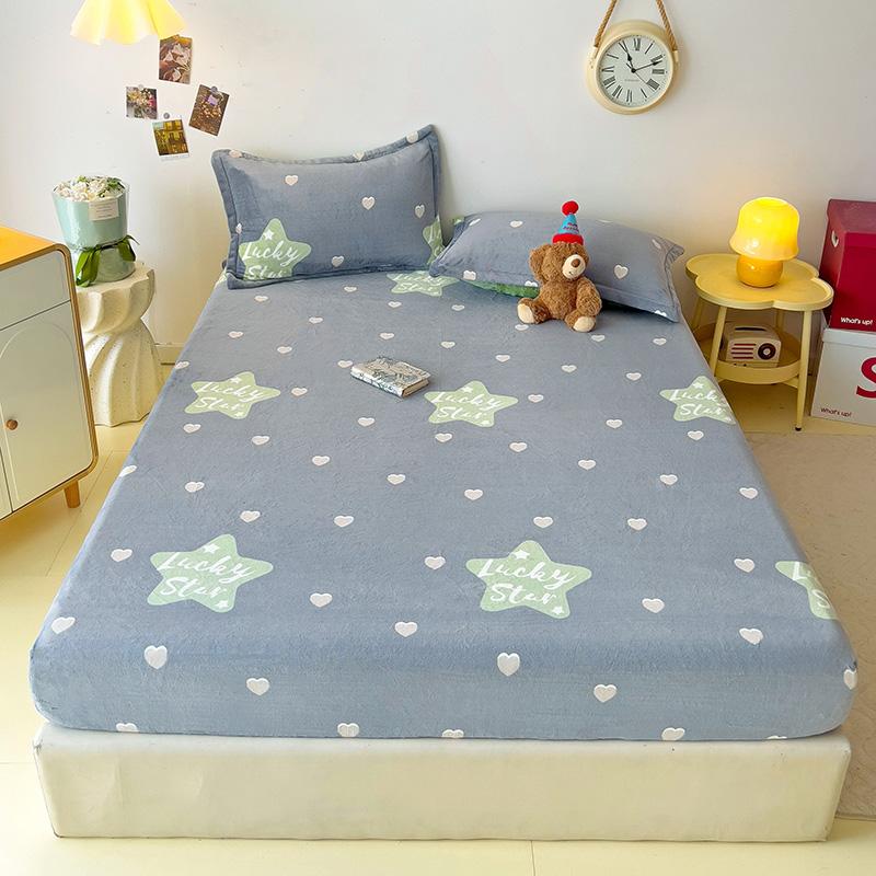 Простыня в мультяшном стиле, бархатное покрывало 120x200, зимняя простыня на резинке, приятная для кожи, простыни из постельного белья, драпа де литр (Нет наволочки)