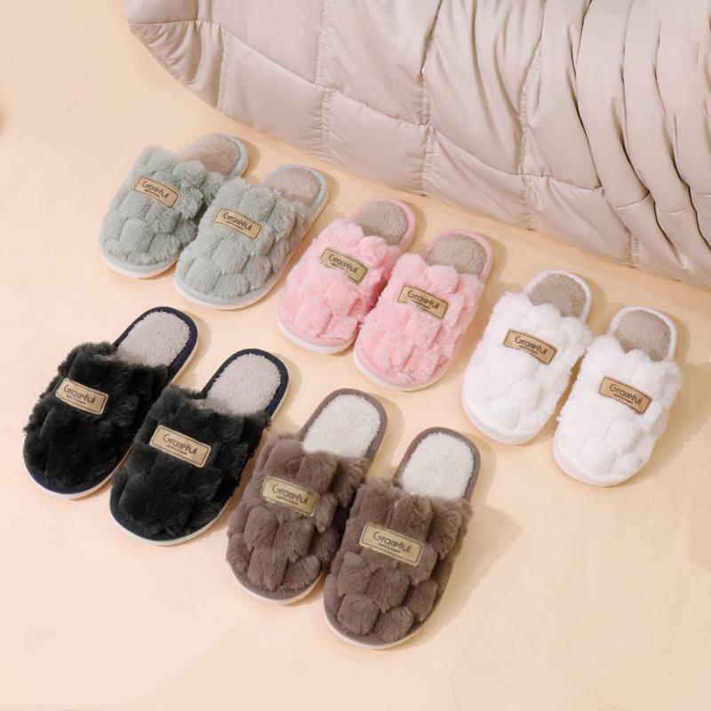 Новые домашние тапочки, теплые и противоскользящие хлопковые тапочки на толстой подошве для домашнего использования