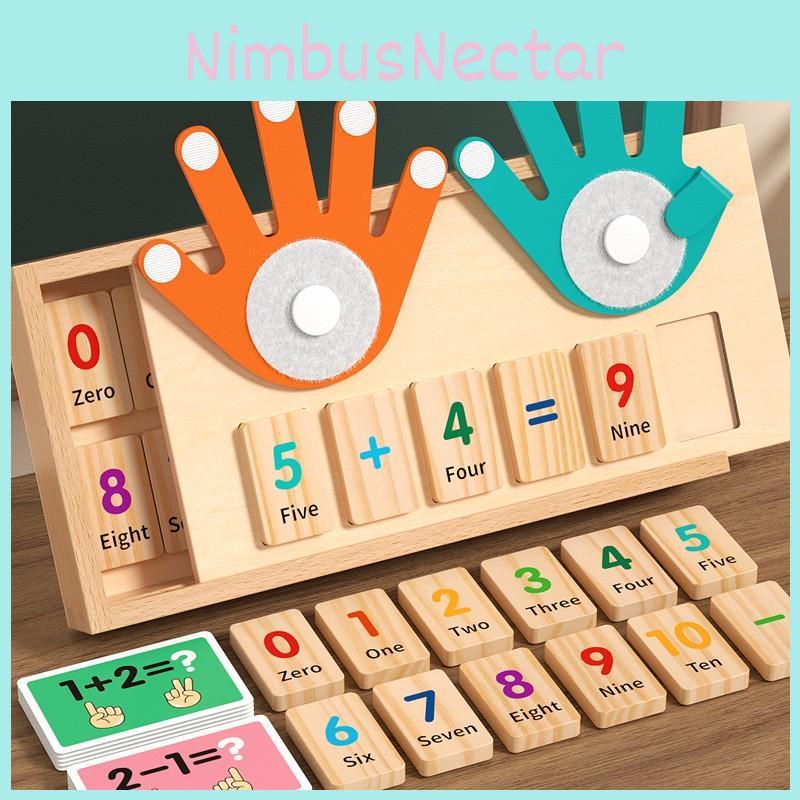 Wooden Finger Counting Math Toy For Early Childhood Education With Addition And Subtraction Practice