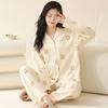 Women's Cardigan Long-sleeved Long Pants Cotton Pajamas Homewear   New Women's Cute Cartoon Comfortable Suit Can Be Worn Outside