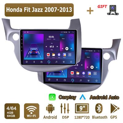 Android Carplay автомобильное радио для Honda Fit Jazz 2007-2013 мультимедийный проигрыватель головное устройство стерео GPS навигация BT WIFI 4+64 ГБ