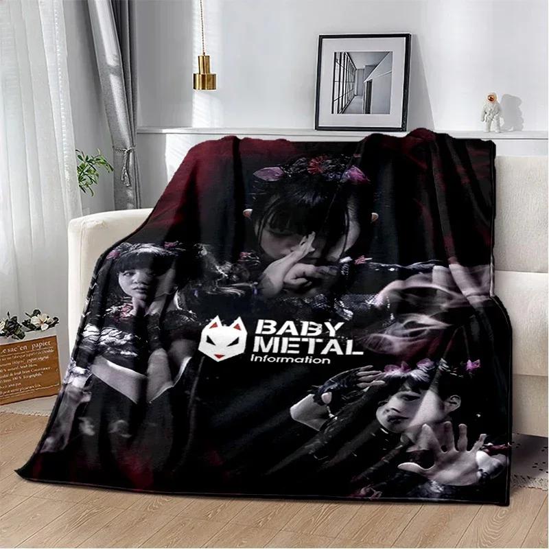 Теплый печатный плед Babymetal, плед для дивана в офисе, многофункциональный домашний плед из фланели