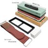 9PCS Knife Sharpening Kit, 4 Side Grit Professional Sharpening Stone Whetstone-400/1000 3000/8000 Grit, Flattening Stone, Angle Guide, Leather Strop