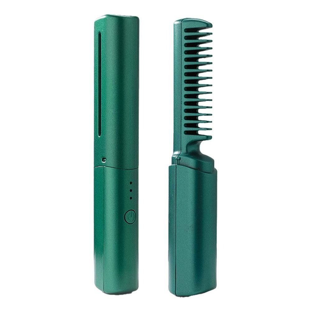 Rechargeable Hair Straightener 2 In 1 Fast Heating Comb Portable Lazy Wireless Hair Hot Comb  Women