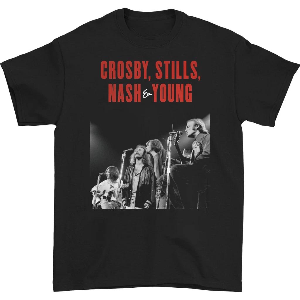 Crosby Stills Nash Young Men T-shirt Black Unisex