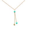 [G1233] - Gold Plated Necklace 'Mineralia' Turquoise Gold - 7 Mm