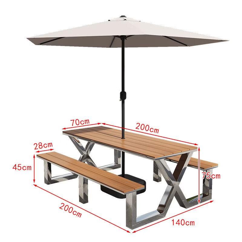 Outdoor Integrated Stainless Steel Table Set