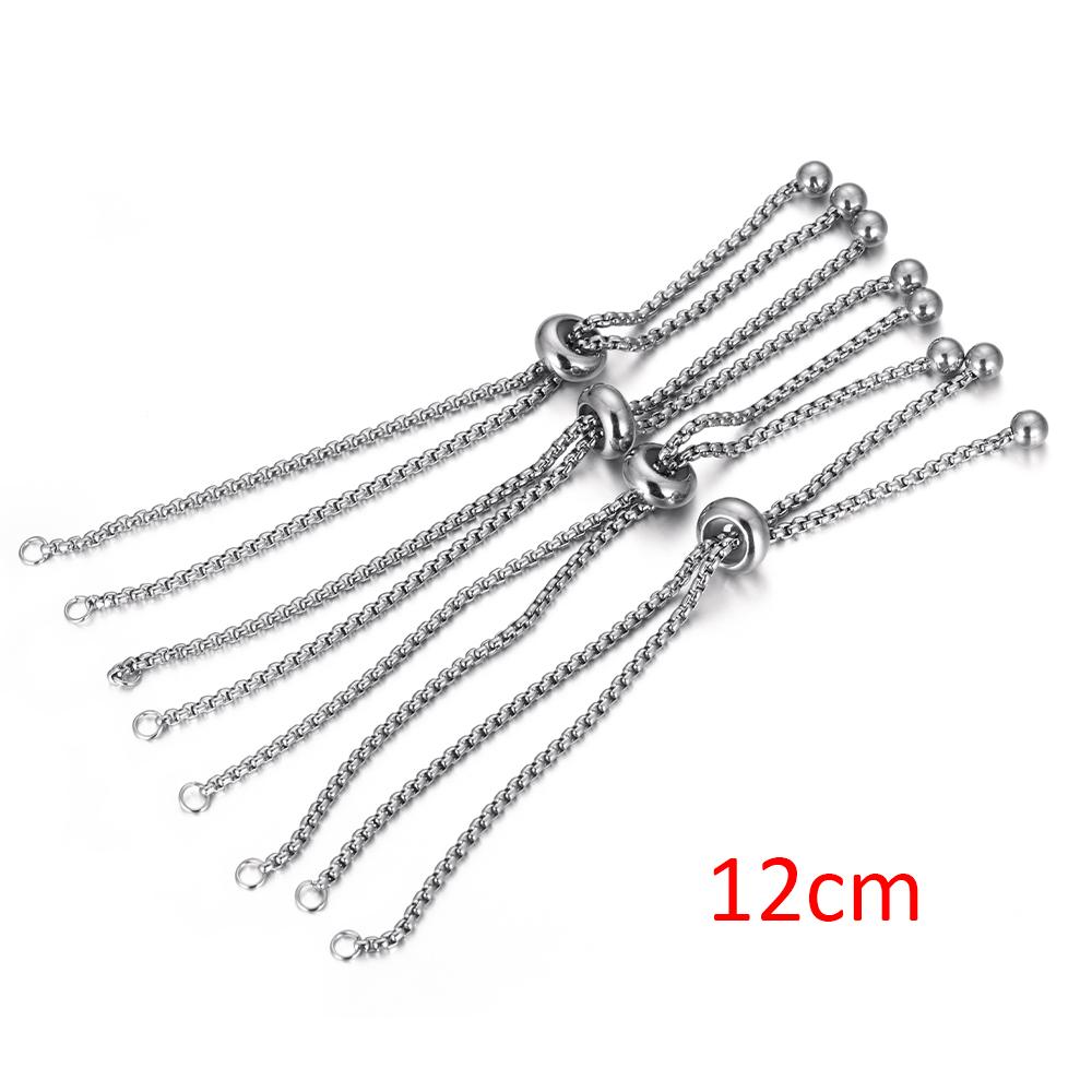 No Fade 3pcs Stainless Steel Gold Color Slider Bracelet Adjustable Chain with End Bead for Jewelry Making DIY Findings Component