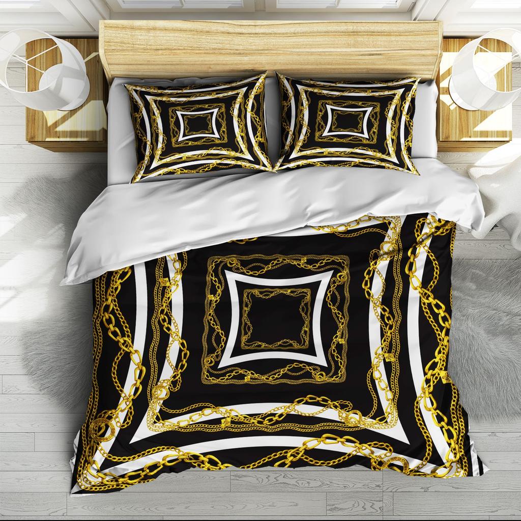 Комплект из трех предметов: пододеяльник с 3D цифровой печатью, простыня