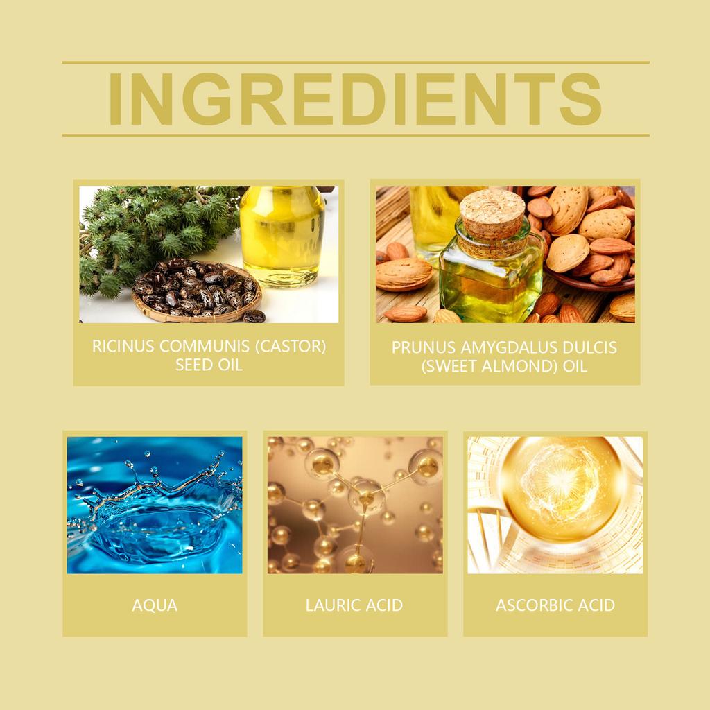 Масло для роста волос Касторовое масло Масло для утолщения волос Питает кожу Ресницы Брови Для роста ногтей Мультиэффект One100ml