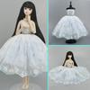 White Blue Floral Ballet Dress For Barbie Doll Outfits 1/6 Dolls Accessories Cute Dancing Costume 3-layer Skirt Clothes Toy