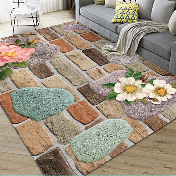 3D каменные коврики для прохода, травяной цветок, ковер для коридора отеля, настраиваемый коврик для прихожей