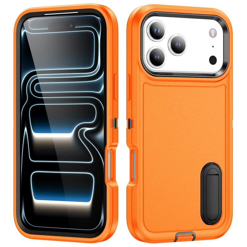 Для iPhone 17 Pro Max Чехол Прочный Бампер Гибридный 3-в-1 Конфетный Цвет Ударопрочный Подставка для Телефона Чехол Для iPhone 16 15 14 13 Pro Max 17e 16e