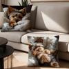 Милый щенок йоркширского терьера Кавайный принт Наволочка Офисные подушки Подходит для дивана Автомобиля Спальни Декоративная наволочка