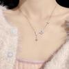 Серебряное ожерелье с подвеской-кисточкой из бабочки и циркония - Легкая роскошная цепочка на ключицы для женщин