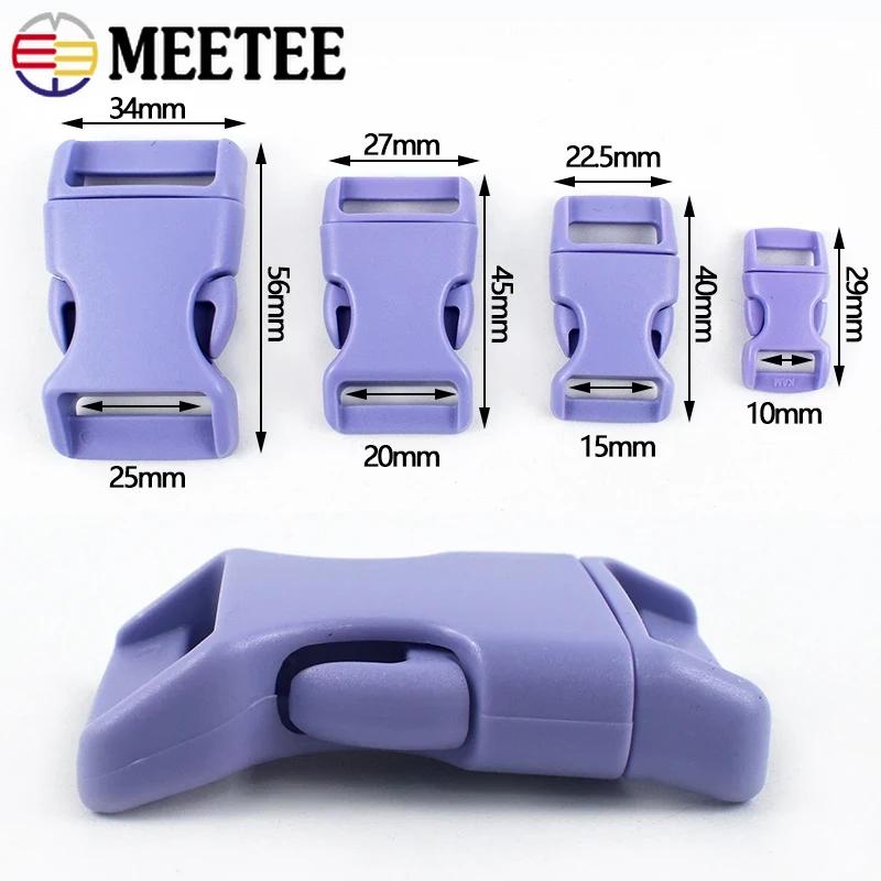 Meetee 10/20Pcs 10-25mm Plastic Side Release Buckle Bracelet Buckles Bag Strap Adjustable Dog Collar Clasp Leather Accessories
