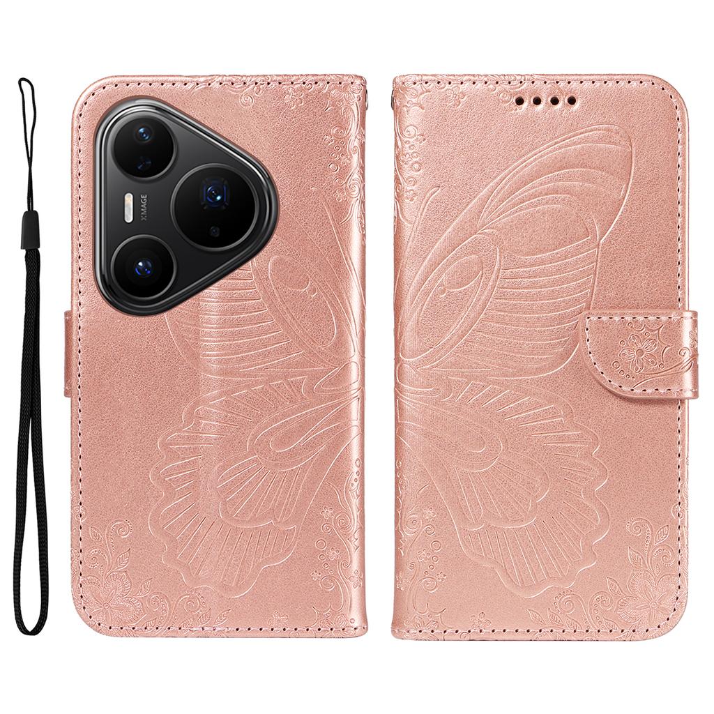 For Huawei Pura 80 Pro+/Huawei Pura 80 Pro Case Butterfly Pattern PU Leather Folio Flip Phone Cover
