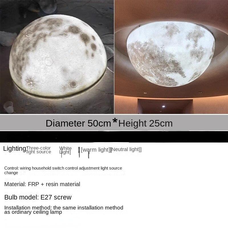 Лунная лампа Потолочный светильник Планета Лампа Вогнутая полусфера Лунная лампа Украшение